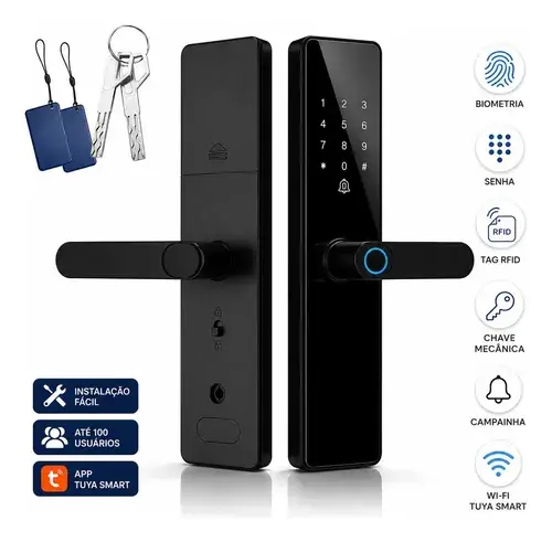 Fechadura Eletrônica Inteligente Digital Com Biometria Senha