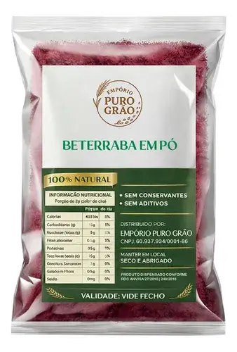 Beterraba Em Pó Desidratada 500g 100% Natural Pré Treino