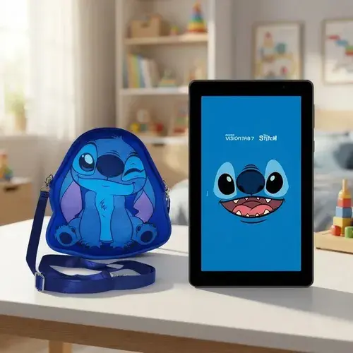 Tablet Positivo Vision Tab 7 Stitch, 64GB, 3GB RAM, Tela 7" IPS, Android 14 Go, com Capa e Mochila