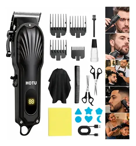 Máquina De Cortar Cabelo Profissional Barbeador Recarregável