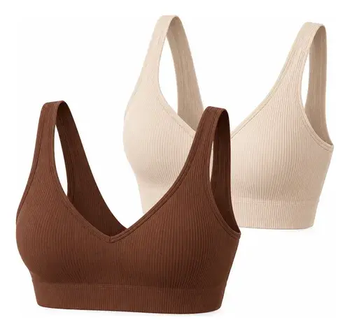 Kit 2 Top Canelado Poliamida Do P Ao Gg Academia Com Fecho