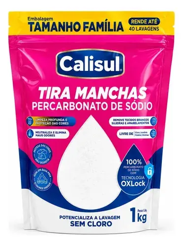Tira Manchas para Roupas Calisul 1kg Percarbonato de Sódio