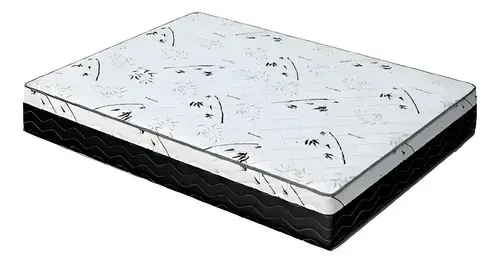 Colchão Casal Espuma D33 One Face - Bello Box - 17x138x188 Cor Branco C/ Preto
