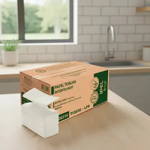 Papel Toalha Interfolha Folha Dupla 22,5x20,5cm Luxo 2000fls