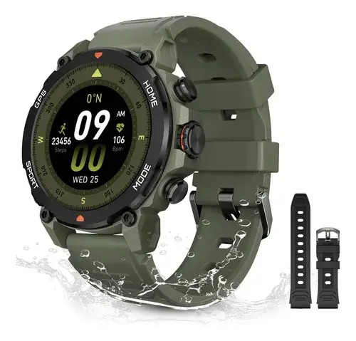 Relógio Smartwatch Aurafit G6 Com 5atm E Gps Verde Militar Verde Militar Sport Verde Militar/preto