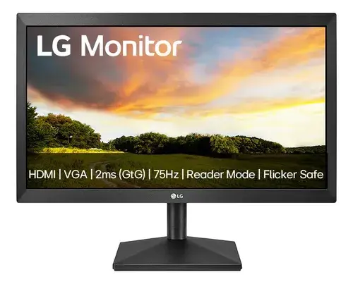 Monitor PC LG 19.5'' 20MK400H-B LED HD HDMI VGA (D-Sub) 75Hz 2ms(GtG) Ajuste de Inclinação Reader Mode