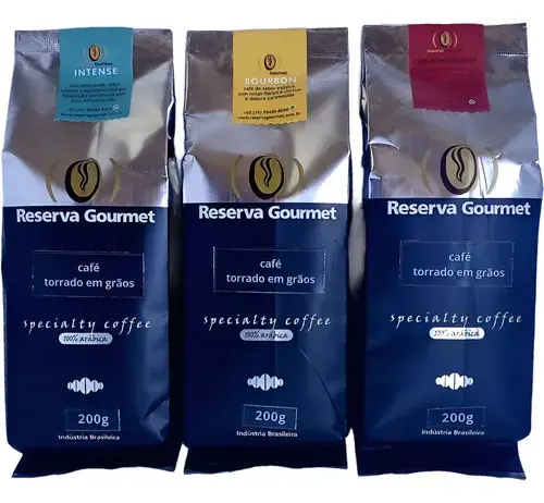 Kit Café Especial Em Grãos, 3 Sabores, 3 Pct De 200g,
