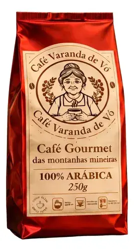 Café torrado e moído Café Varanda de Vó 100% arábica Torrado e Moido em refil 250 g pacote x 3