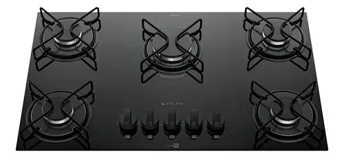 Cooktop 5 Bocas A Gás Atlas Agile Up Mega Chama Preto