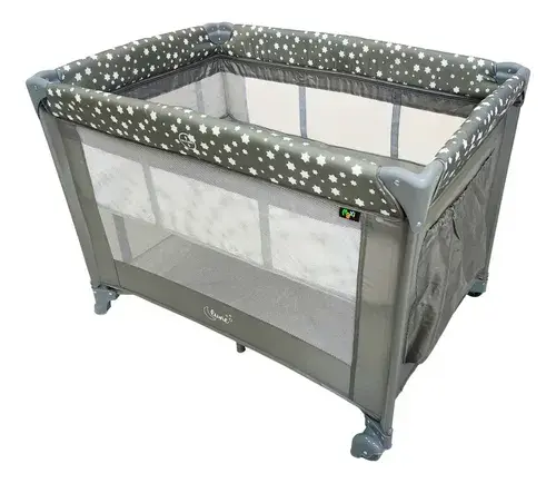 Berço Portátil Infantil Cercado Desmontável Lune Maxi Baby - CINZA