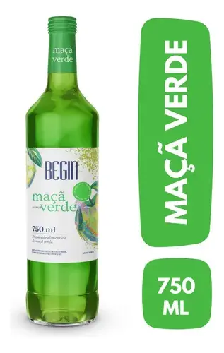Xarope De Maçã Verde 750ml Begin para Drinks sem Álcool, Bebidas e Soda Italiana