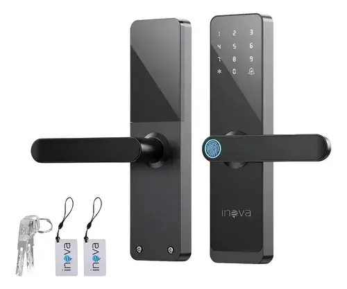 Fechadura Digital Eletronica Inova Biometria Senha Cartão Magnético Compatível 40mm A 55mm Apoiar O Português