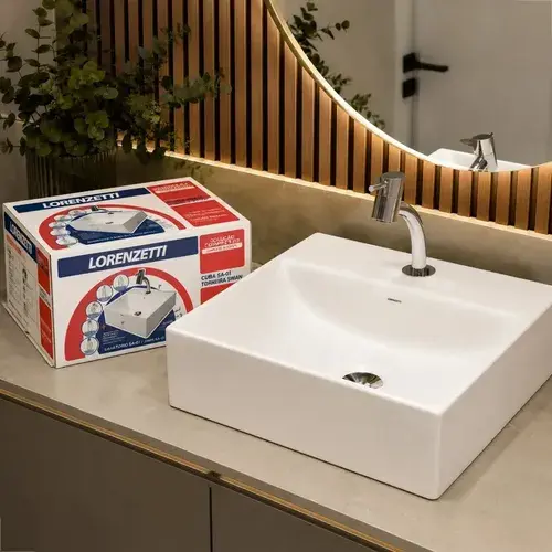 Kit Cuba De Apoio Retangular Com Torneira Swan Lorenzetti Branco Esmaltado