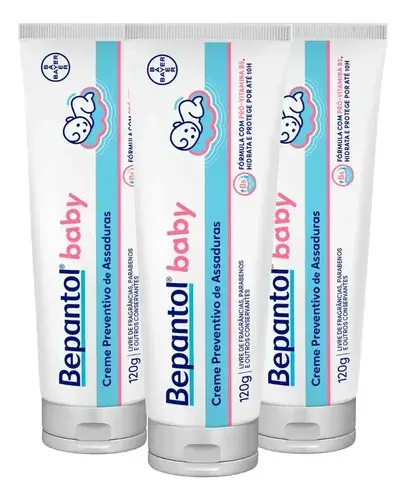 Kit 3 Proteção Bepantol Baby 120g Creme Fácil Limpeza