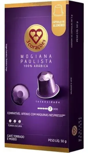 Cápsula Café Espresso Mogiana Paulista Compatível Nespresso 3 Corações 10 um