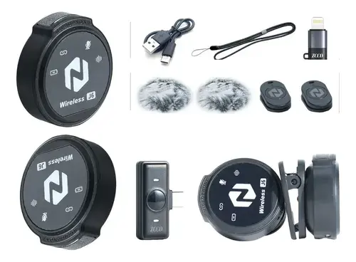Microfone Lapela Magnética Duplo Zcco J6 Anti-ruído Typec