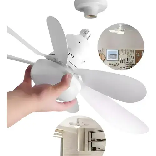 Ventilador Teto E27 Lâmpada Led Silencioso 45 80w 127/220v
