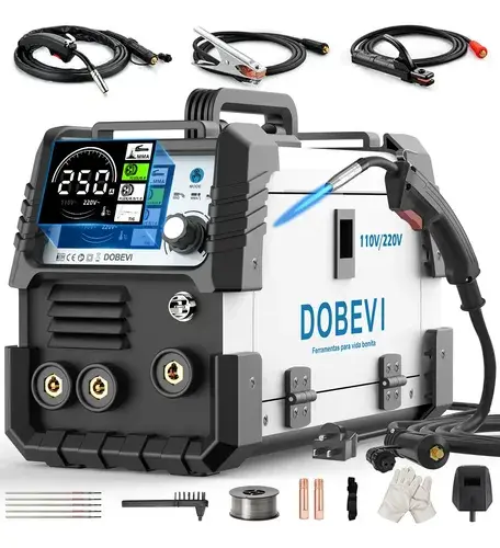 Máquina Solda Sem Gás Bivolt Mma+mig+tig 3 Em 1 C/lcd Dobevi