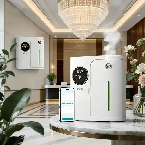 Aromatizador Profissional Cobertura 300m3 Máquina Difusor Oleo Essencial Eletrico Controle Remoto Bluetooth Para Hotel Loja Academia Capacidade 160mL Bivolt