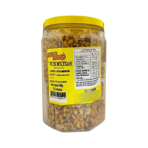 Pé De Moleque Crocante Doces Rachid Pote 800g C/ 20 Und