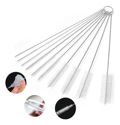Escova De Limpeza Nylon Para Tubo Mamadeira Canudo Copo