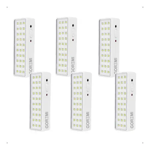 6 Luminária Emergência Lâmpada 30 Leds Recarregável Bivolt