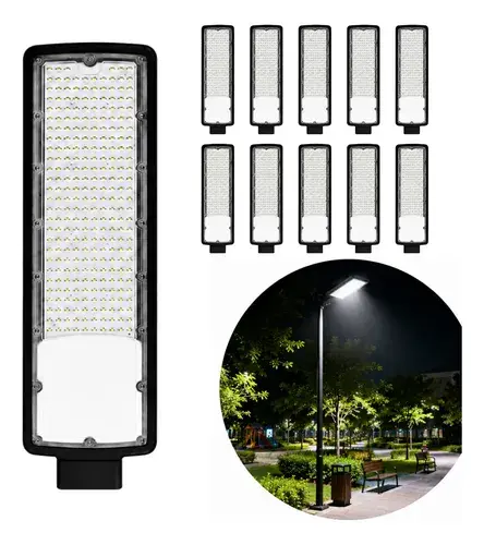 Kit 10 Luminárias Led P/ Poste 400w Iluminação Publica Smd