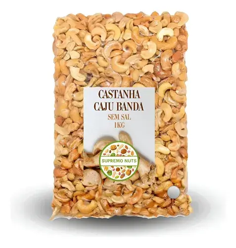 1kg Castanha De Caju Banda Torrada Com Sal Sem Sal Premium