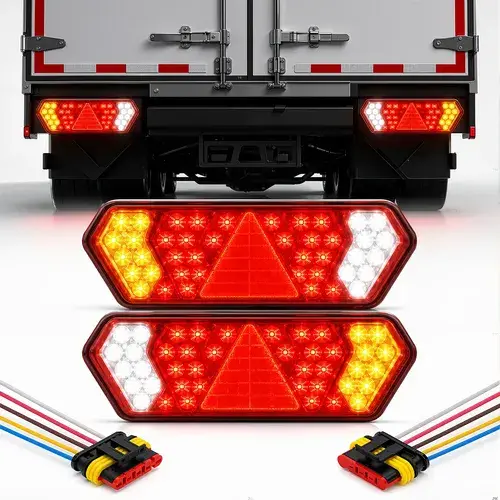 Par Lanterna Traseira Led Vermelha Caminhão Carreta 12v 24v