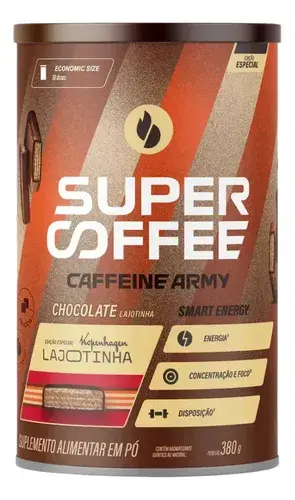 Cafeína Caffeine Army Supercoffee Classic Size em pó sabor Lajotinha x 380g