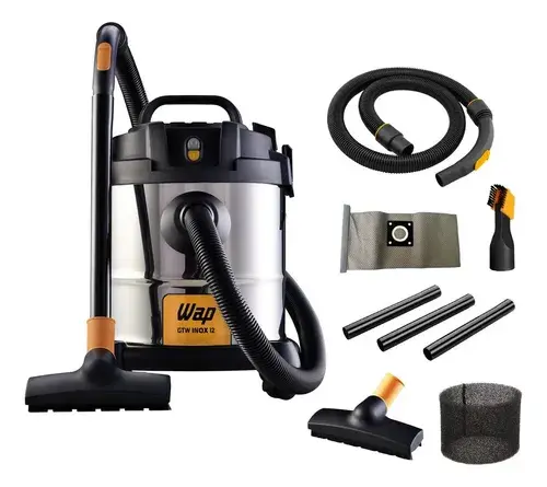 Aspirador De Pó E Água Wap Gtw Inox 12 1400w 127v Q11 Aço Inoxidável/preto/amarelo 127v