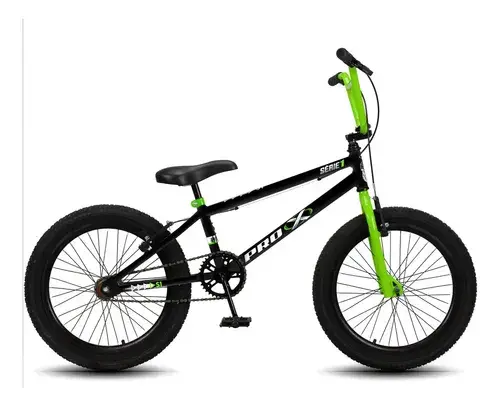 Bicicleta Bmx Aro 20 Pro-x Série 1 Aro Aero Freio V-brake Cor Preto/verde Tamanho Do Quadro 20