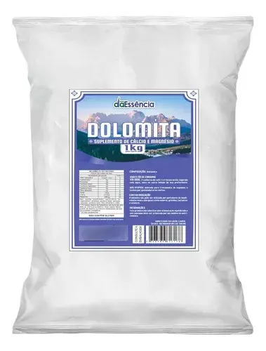 Dolomita Pó 100% Pura 1kg - Carbonato De Cálcio E Magnésio