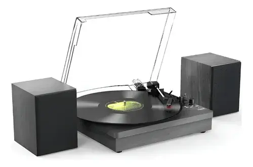 Toca-discos De Vinil Retrô Com Dois Alto-falantes Estéreo