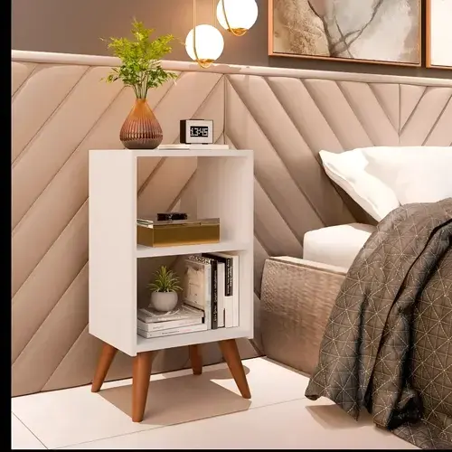 Mesa De Cabeceira Criado Retro Cama Quarto Suite Cor Branca