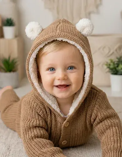 Macacão Ursinho Ted Bebê Tricot Rn P Quentinho