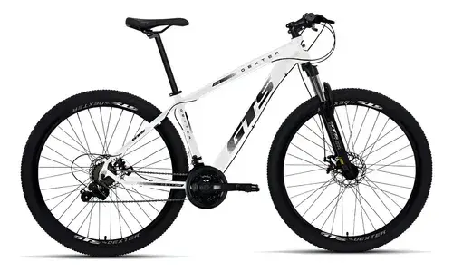 Bicicleta Aro 29 Gts Dexter 24 Marchas Freio A Disco Cor Branco Com Preto Tamanho Do Quadro 21