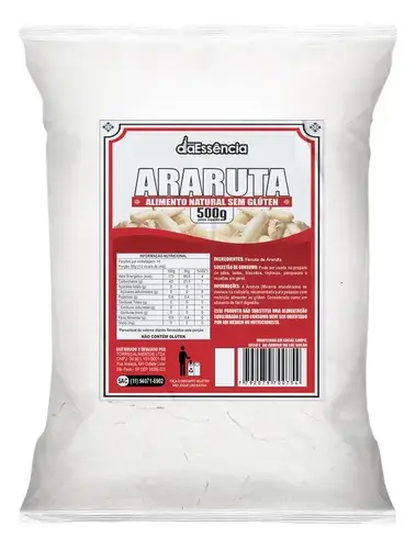 Fécula (farinha) De Araruta Em Pó Sem Glúten 500g