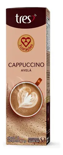 Cápsula De Cappuccino Avelã Tres 3 Corações - 10 Unidades