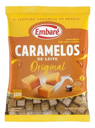 Bala De Caramelo De Leite Baunilha Embaré Original 660g