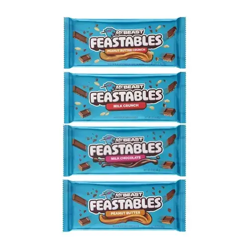 Chocolate Mr Beast Feastables 60g Sampler Pack - Importado