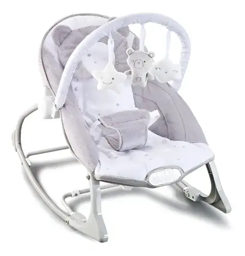 Cadeira de Descanso Musical Urso Polar Até 18kgs cor cinza e branco Maxi Baby