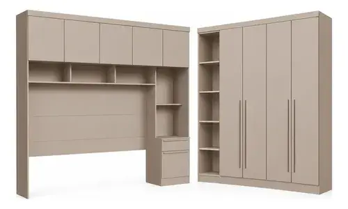Quarto Modulado Casal 10 Portas 3 Gavetas Infinity