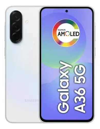 Smartphone Samsung Galaxy A36 5G 128GB 6GB RAM Câmera Tripla de até 50MP Selfie de 12MP IP67 Super AMOLED 6.7'' NFC Recursos AI Android e Segurança Snapdragon - Branco