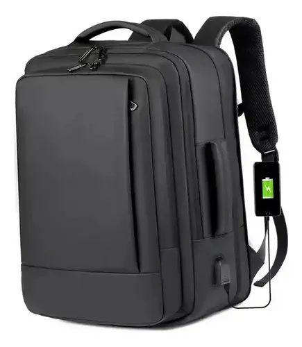 Mochila jiesipote À Prova D'água Reforçada Expansível Cor Preto