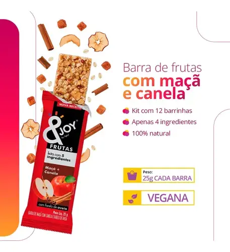 Barrinha De Fruta Maçã Com Canela Caixa 12 Un De 25g &joy
