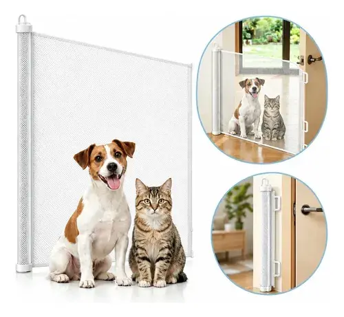 Tela Segurança Retrátil Pet Bebês Portão Grade Cercadinho