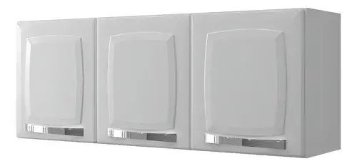 Armário Aéreo de Cozinha Branco Itatiaia 3 Portas Rose