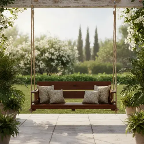 Balanço Namoradeira Madeira Adulto Varanda Jardim Decoração