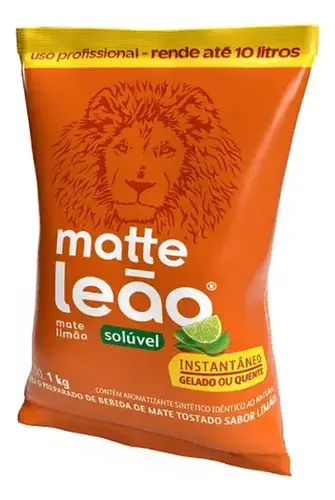 Chá Leão Solúvel Mate Com Limão Adoçado - Pacote Com 1kg